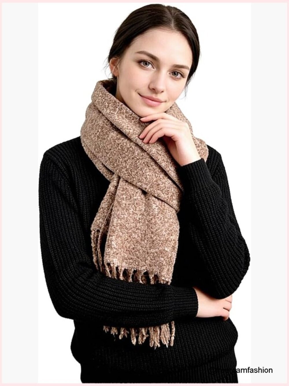 Warm Cashmere-Feel Winter Scarf – Thick Pashmina Shawl Wrap